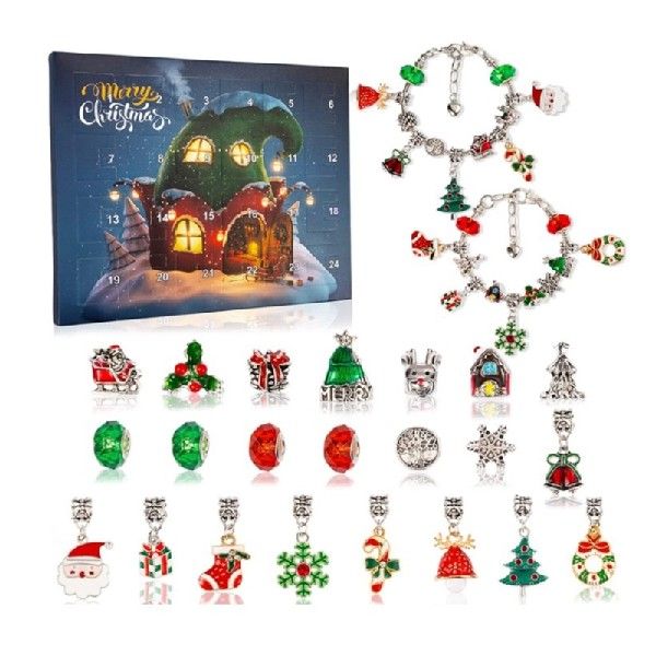 极速P82D Diy Christmas Advent Calendar Bracelets blind box-封面