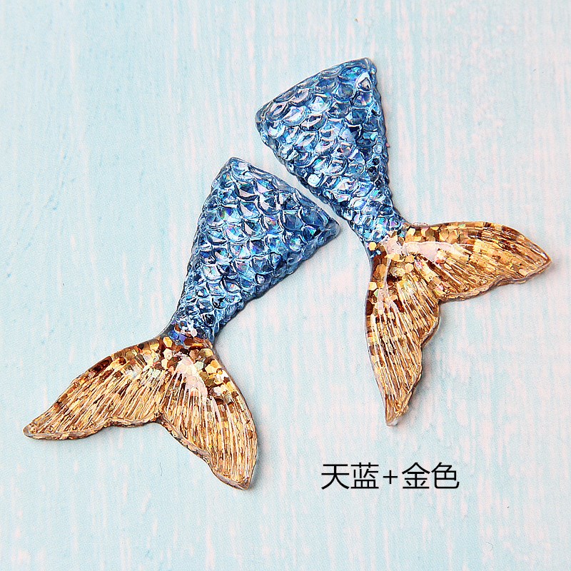 树脂饰品配件美人鱼o尾巴diy滴胶手机壳材料 蛋糕插牌装饰