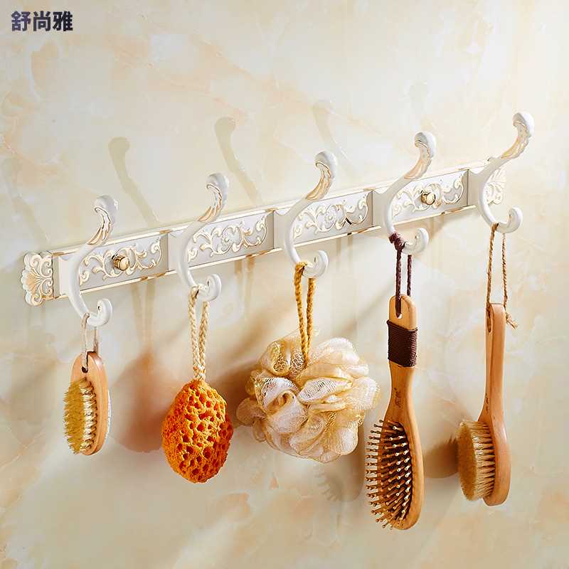 金色加白色衣钩欧式复古衣服挂钩排钩挂衣钩衣帽钩T客厅壁挂门后