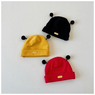 三个月宝宝初生婴儿胎帽秋冬款一月无骨新生婴幼儿帽子可爱一