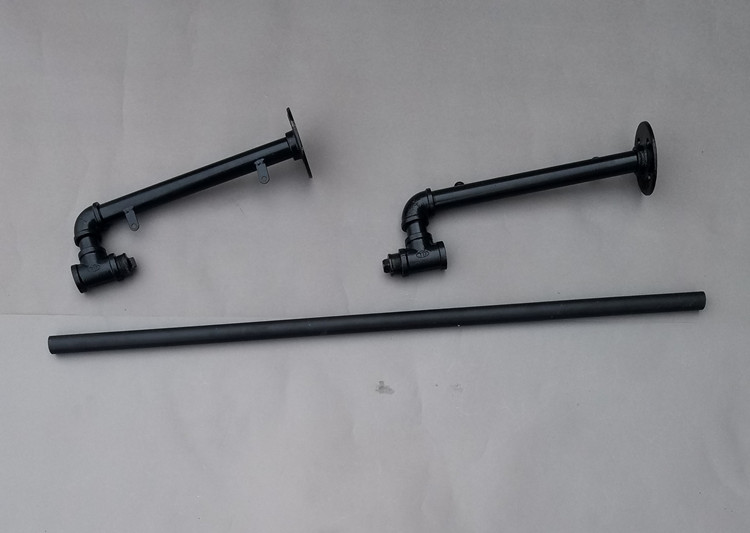 服装店墙挂侧挂黑色m水管衣架展示架上墙侧挂店铺个性装修货架壁