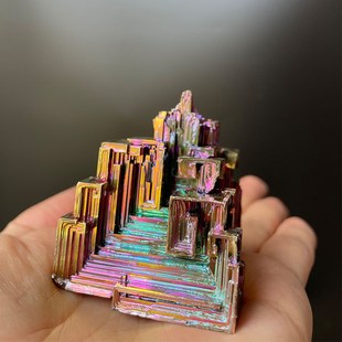 铋晶体金属矿石原石化学元素学生科普标本结晶教学标本矿物摆件