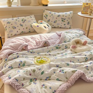 全棉豆豆被春秋被2024新款夏凉被可机洗儿童单人空调被薄被子4斤