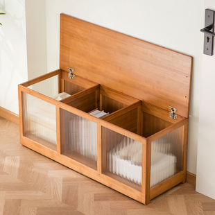 上开门飘窗收纳柜卧室阳台矮柜子翻盖门长条榻榻米魔方地柜可坐