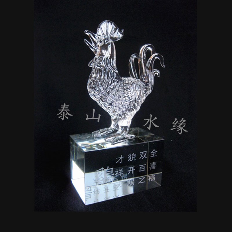 白水晶生肖鸡摆件家居饰品工艺品摆设属鸡者书房办公室桌面装饰