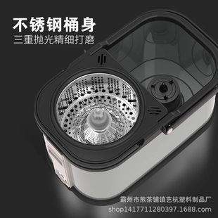 不锈钢拖把桶旋转拖把桶免B手洗懒人拖把墩布桶家用拖把