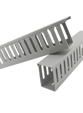 明装pvc线槽配电箱控制柜行线槽灰色理线槽密齿细齿开口电线桥架