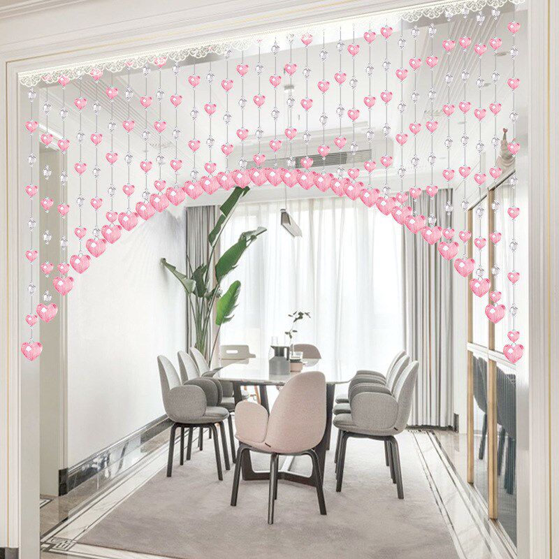 免打孔珠帘水晶帘子厨房客厅家用鞋柜玄J关屏风软隔断垂链帘子过