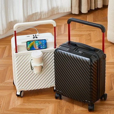 新款行李箱18寸登机箱可充电旅行箱宽拉杆箱多功能万向轮小密码箱