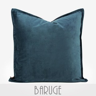 简约肌理抱枕沙发客厅几何图形蓝灰色方枕压边高级感装饰靠枕靠垫