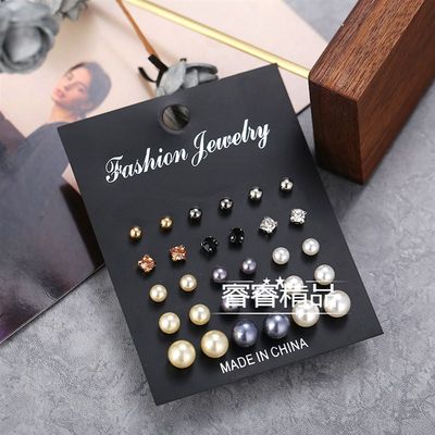 新品women simple artificial pearl earring female Stud earrin