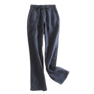 韩版 百搭亚麻女裤 休闲裤 松紧腰宽松显瘦大码 2021夏季 棉麻长裤 新款