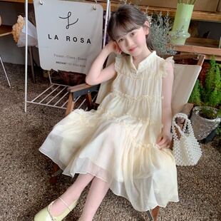 女童夏装连衣裙h2024新款夏季女孩大童雪纺裙子夏款长裙儿童公主