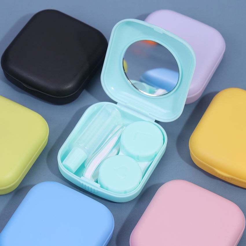 推荐1PC Lovely Travel Kit Pocket Mini Contact Lens Case Trav