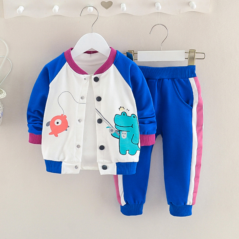小童男宝宝春秋装外套装两件套0-1-2-3岁婴儿衣服秋V季潮童装洋气
