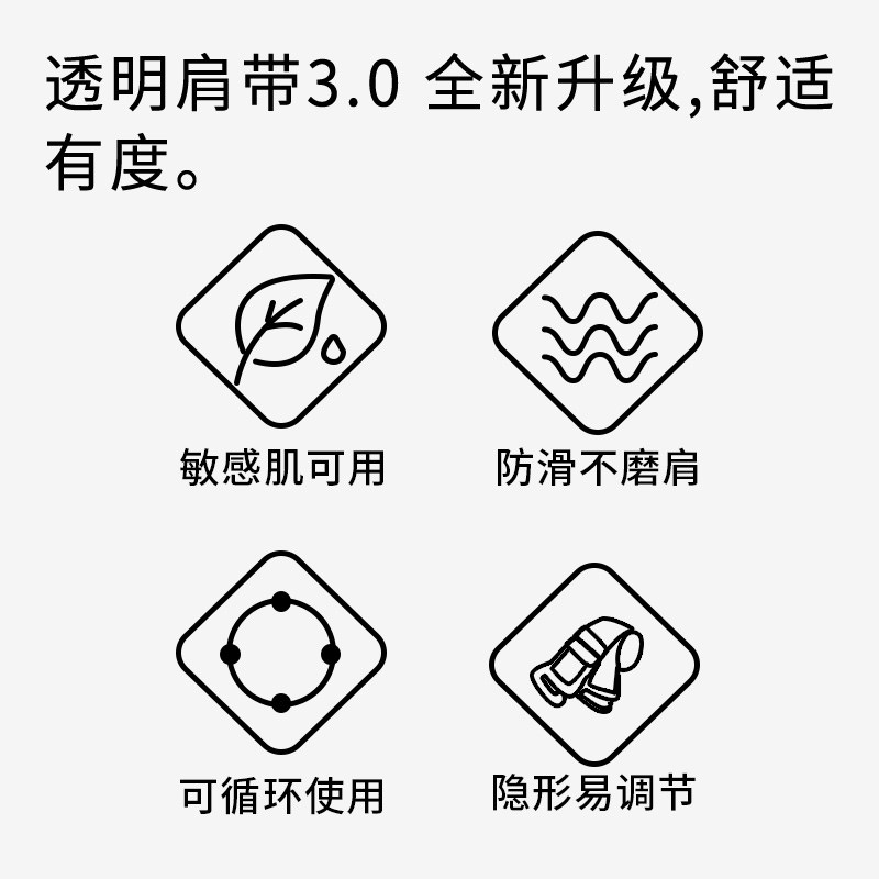 透明肩带隐形防滑不勒内衣配件加宽肩带文胸女可外露胸罩带子