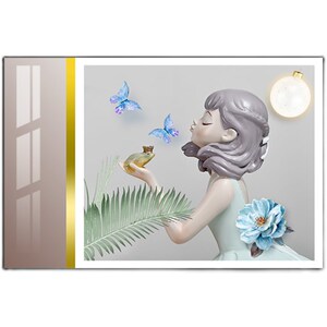 工厂销公主房挂画儿童房装饰画卧室E床头画女生女孩壁画少女单幅