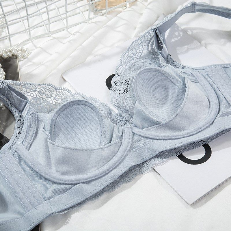 软钢圈超薄全罩杯大胸显小文胸薄款有钢圈无海绵文胸薄款聚拢上托