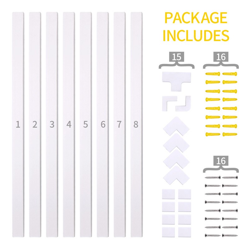 8pcs PVC Cord Duct Cover Wire Managet Cable Raceway Househol