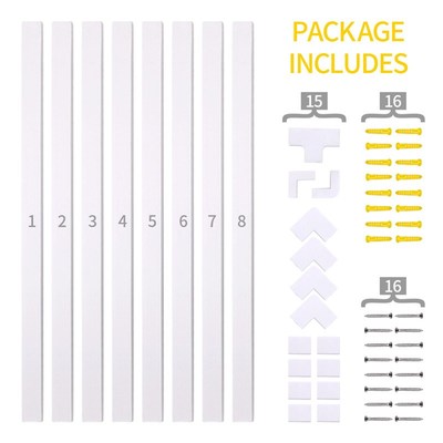 8pcs PVC Cord Duct Cover Wire Managet Cable Raceway Househol