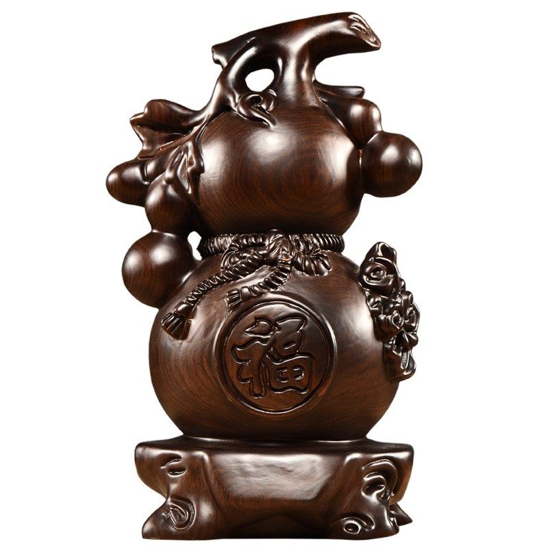 黑檀实木雕刻葫芦摆件客厅家居办公室装饰玄关工艺品摆设开业送礼,家居饰品,装饰摆件,淘宝优惠券,粉丝福利购,淘宝优惠卷