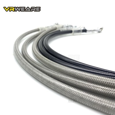 200-2200MM Motorcycle Hydraulic Brake Hose Line Black Silver