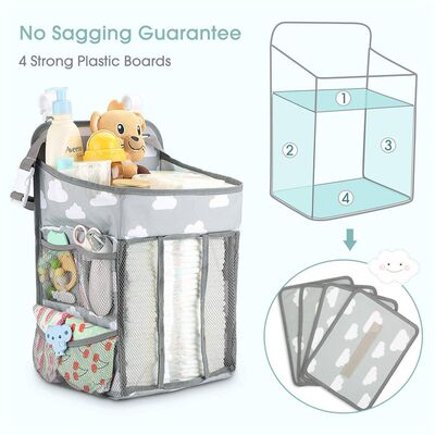 推荐Baby Crib Hanging Storage Bag Diaper Nappy Organizer Cot