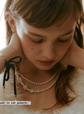 CRUZ小众设计2ways莓果珍珠超长复古优雅玻璃珍珠手工制OT扣项链