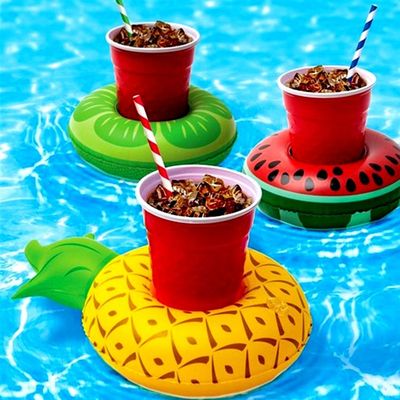 推荐Water Coasters Floating Inflatable Cup Holder Swimming P