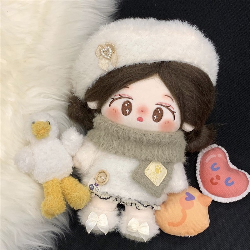 七颗芝麻 秋冬新品毛衣 绒绒奶芙 雪茶绵绵20cm棉花娃娃娃衣可爱