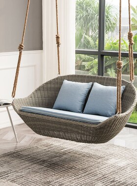sx家用吊篮藤椅室内阳台吊椅摇椅网红摇篮椅O庭院懒人吊床户外秋