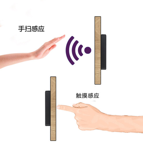 隔板感应开关薄膜按键隔空触摸手扫开关橱柜感应器免开槽感应器