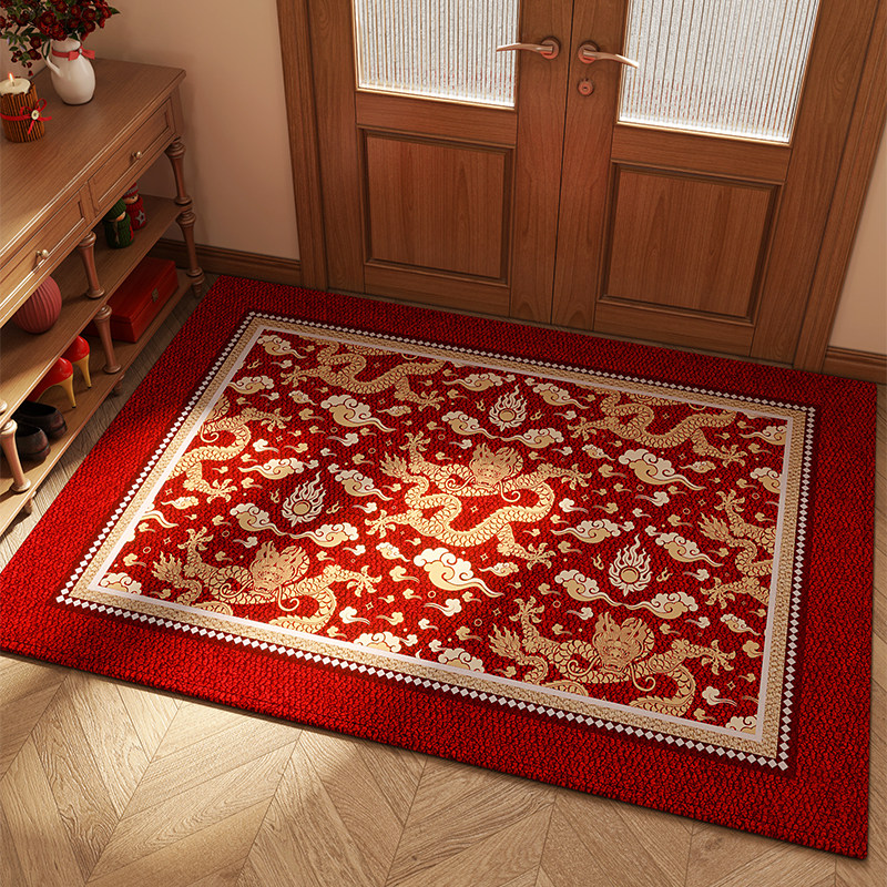 龙年喜庆红色入户门地垫玄关大门进门脚垫除尘耐脏门垫可裁剪地毯,居家布艺,入户地垫,淘宝优惠券,粉丝福利购,淘宝优惠卷