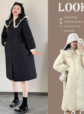 孕妇装外套秋冬外穿2023新款羽绒棉服洋装洋派时髦冬季大尺码棉袄