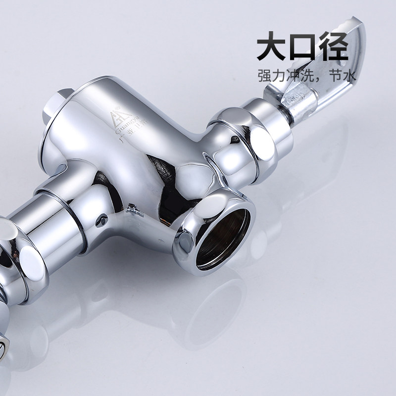 广亚脚踩蹲便器冲水器卧t式脚踏冲洗阀大便蹲坑延时阀冲水阀