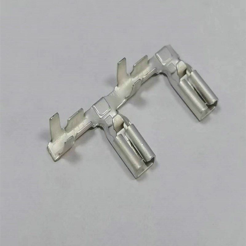 2.8旗型锁扣接线端子110插簧公母对插铜端子2P.8母插L型弯头插簧