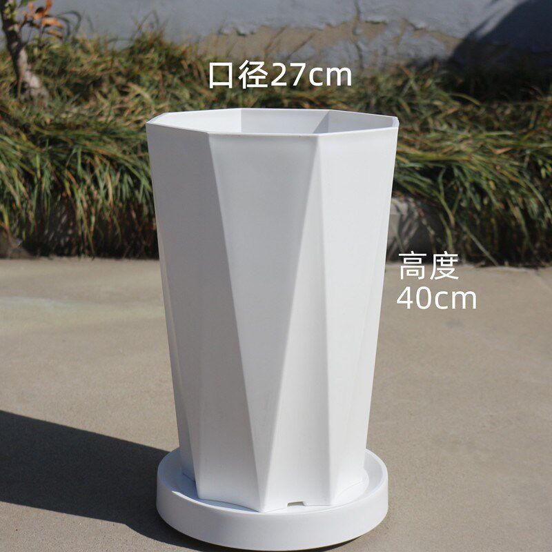 新款加厚高档树脂大花盆厂家直销塑料G仿陶瓷公司商场大口径特大