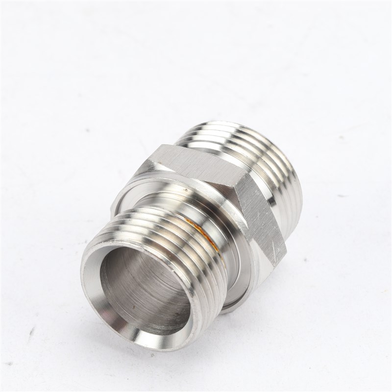 不锈钢液压接头油管接头对丝外丝过度接头不锈钢扣压式胶管接头