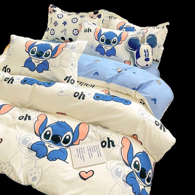 全棉卡通四件套儿童床单被套可爱男孩女孩床笠三件套学生被罩,床上用品,床品套件/四件套/多件套,淘宝优惠券,粉丝福利购,淘宝优惠卷