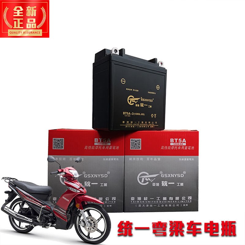 原装12V5ah摩托车蓄电池赛驰110弯梁车通用天剑125干电瓶12N5-BS