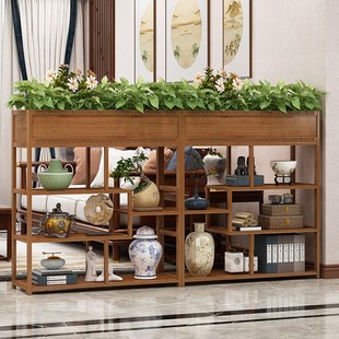 简约现代隔断置物架子办公室屏风书架落地装饰遮挡绿植矮围栏花架