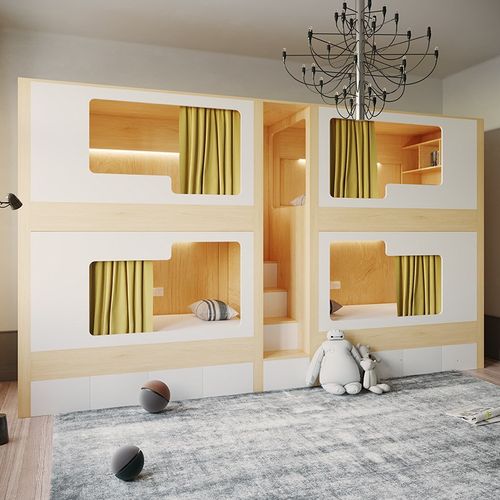 太空舱全包床电竞酒店上下床宿舍青年旅社员工双层高低板式公寓床