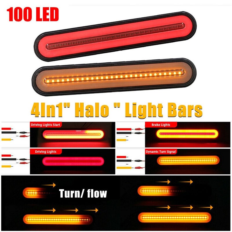 极速2pcs 100 LED 4-in-1 Car Turn Signal Light Flow Braking R