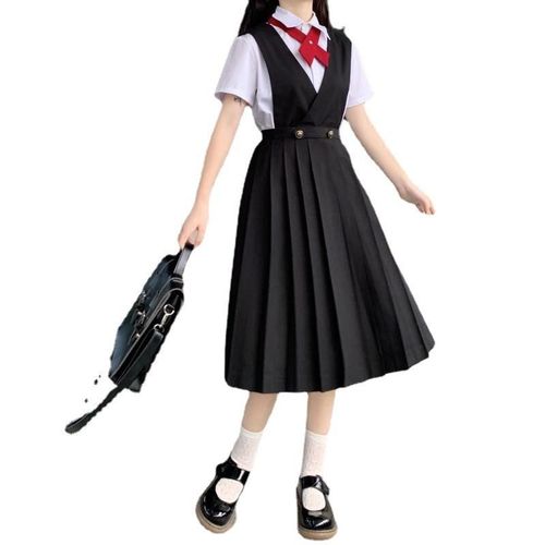 日系秋季新款护奶裙jk制服套装裙两件套背心连衣女学生校服潮