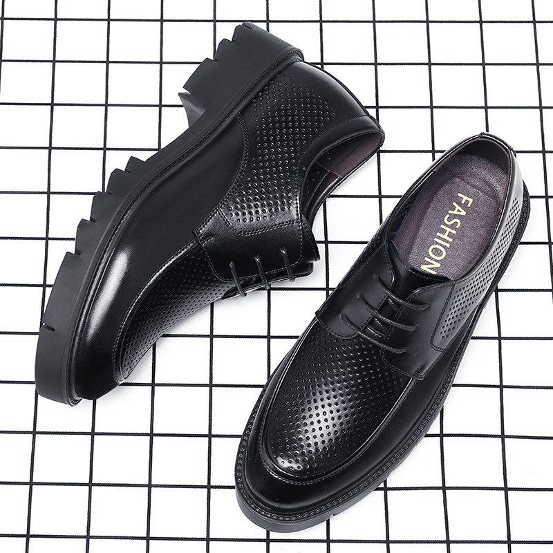 内增高男鞋8cm夏季透气凉鞋中年男式皮鞋10cm镂空商务正装大头鞋,流行男鞋,正装皮鞋,淘宝优惠券,粉丝福利购,淘宝优惠卷