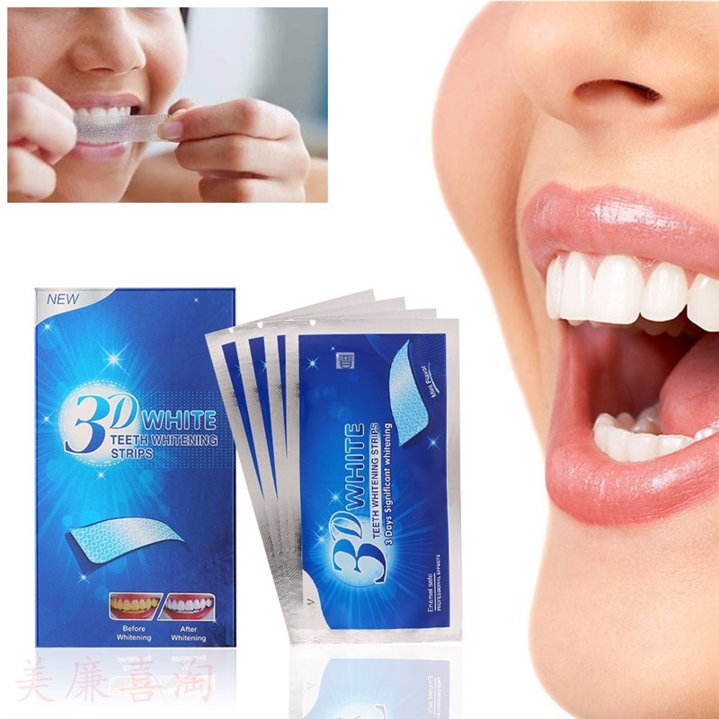 速发14Pcs/7Pair 3D Teeth Whitening Stripes Teeth Bleaching T