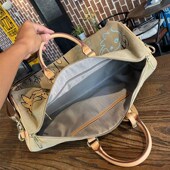 涂鸦帆布手提包大容量短途旅行包干湿分离健身包行李袋收纳袋时尚