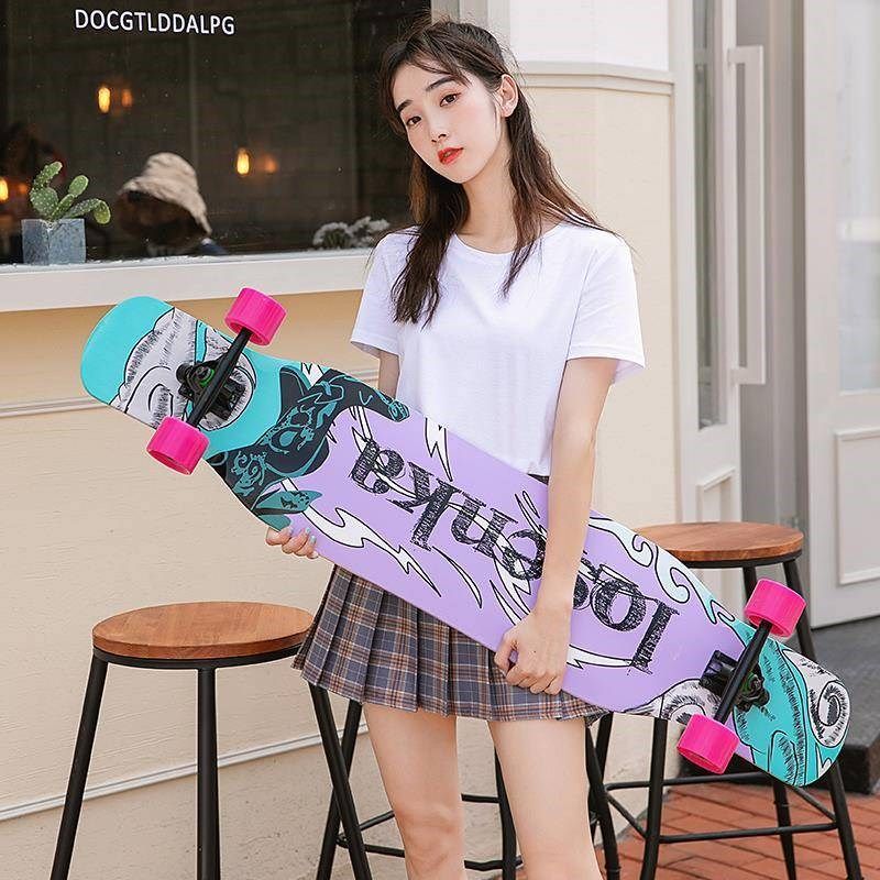 长板滑板成人女生初学者公路刷街大舞板男孩双翘版四轮滑板车,运动/瑜伽/健身/球迷用品,滑板,淘宝优惠券,粉丝福利购,淘宝优惠卷