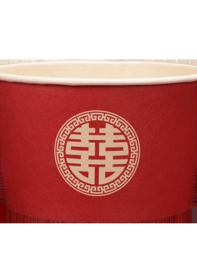 一次性纸杯婚庆加厚红色杯子喜庆宴会F专用本色饭碗定制做酒席餐