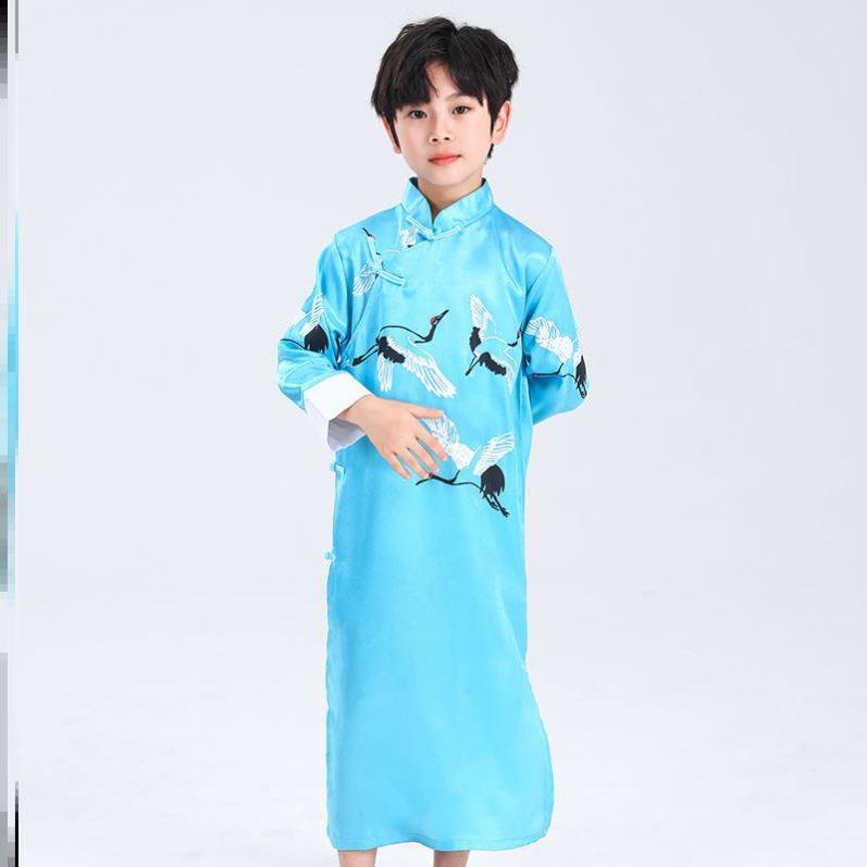 现货儿童相声演出服装马褂相声大褂五四民国长衫相声y服中式长袍